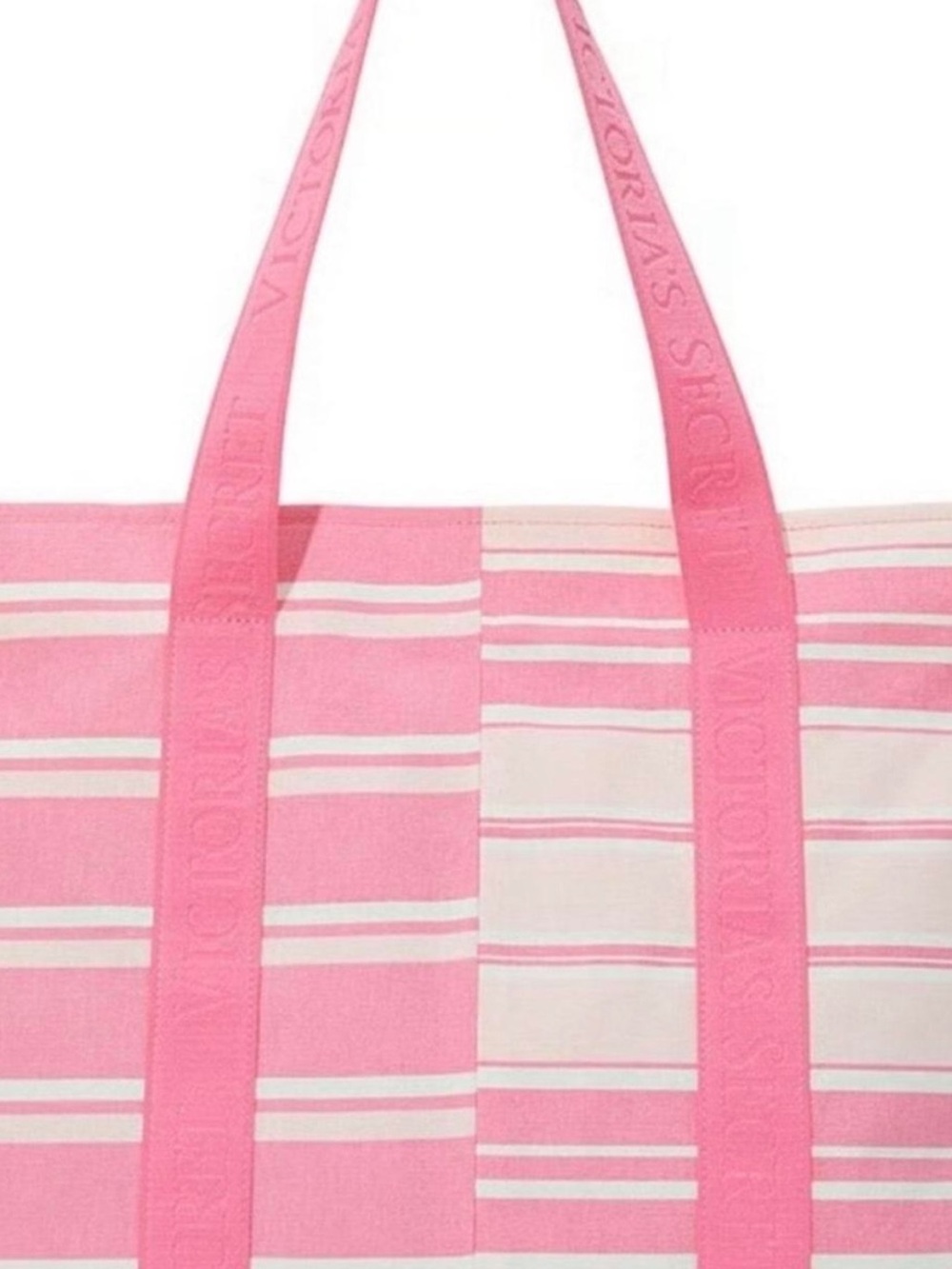 NWT Victoria’s Secret VS Pink White Striped Tote Bag